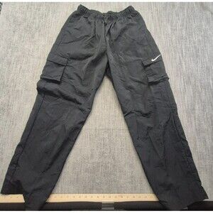 Nike Womens Black Cargo Wind Pants SM high rise nylon utility pockets DQ7209-010